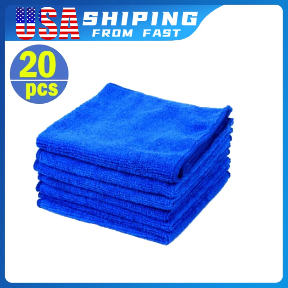 20PCS 30*30 General Cleaning Towel Soft Microfiber Car Cleaning Towel Drying Cloth Hemming Wash Towel Water Suction Polishing