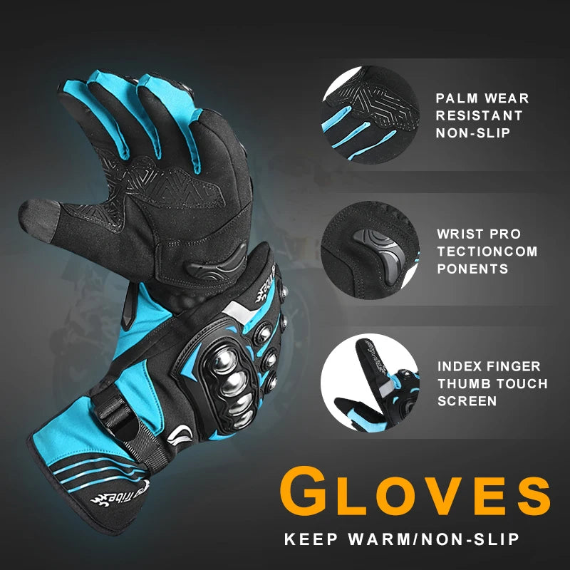 Motorcycle riding gloves are waterproof and warm in winter