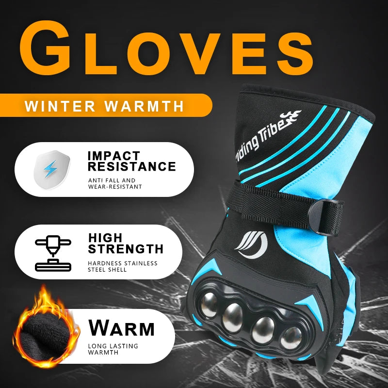 Motorcycle riding gloves are waterproof and warm in winter