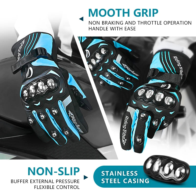 Motorcycle riding gloves are waterproof and warm in winter