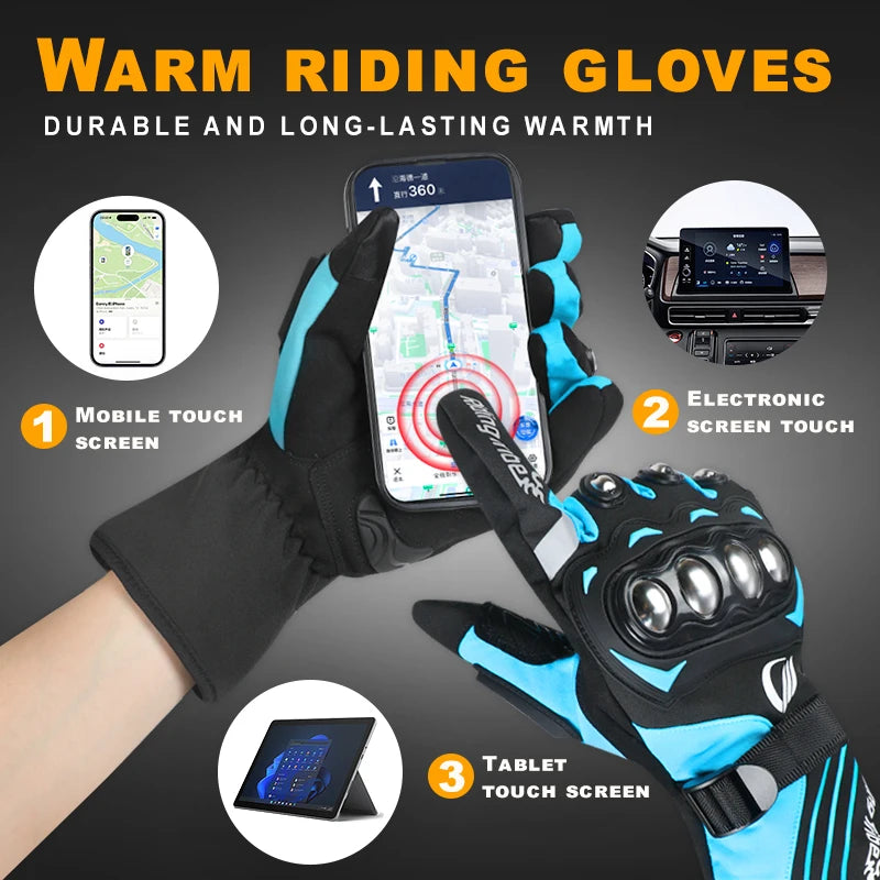 Motorcycle riding gloves are waterproof and warm in winter