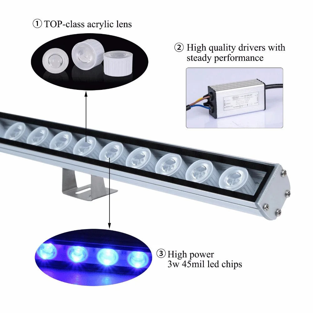 Populargrow 54W/81W/108W Aquarium Light with 470nm Blue Spectrum Leds Strip Light Beautiful Your Coral Reef Fish Tank Lamp