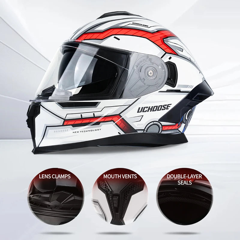 DOT Approved Full Face Helmet Crash Motorbike Protective Gear Men Women Flip Up Helmet Motorcycle Double Sun Visor