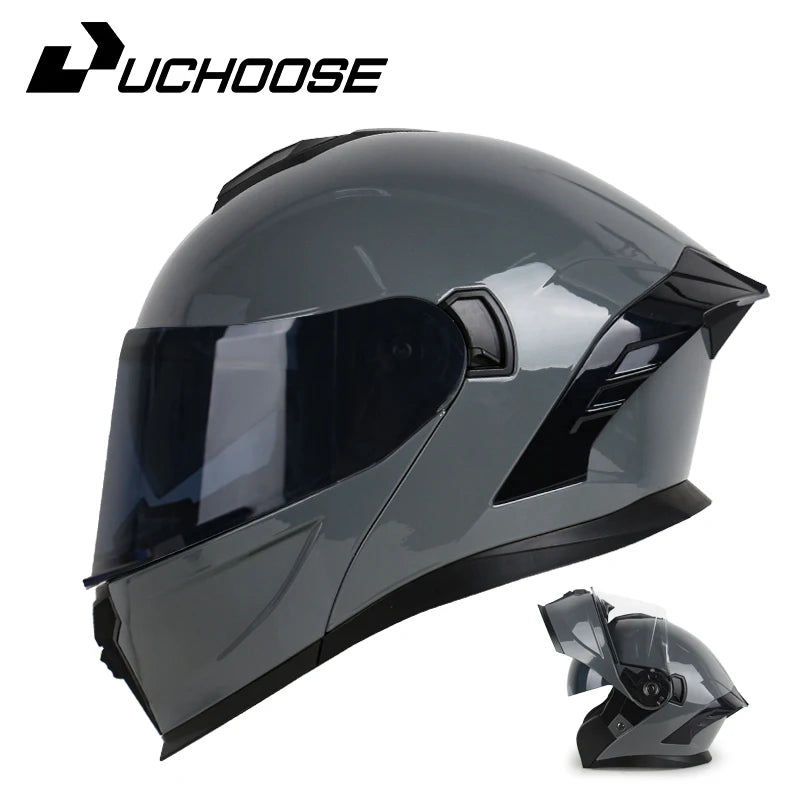 DOT Approved Full Face Helmet Crash Motorbike Protective Gear Men Women Flip Up Helmet Motorcycle Double Sun Visor