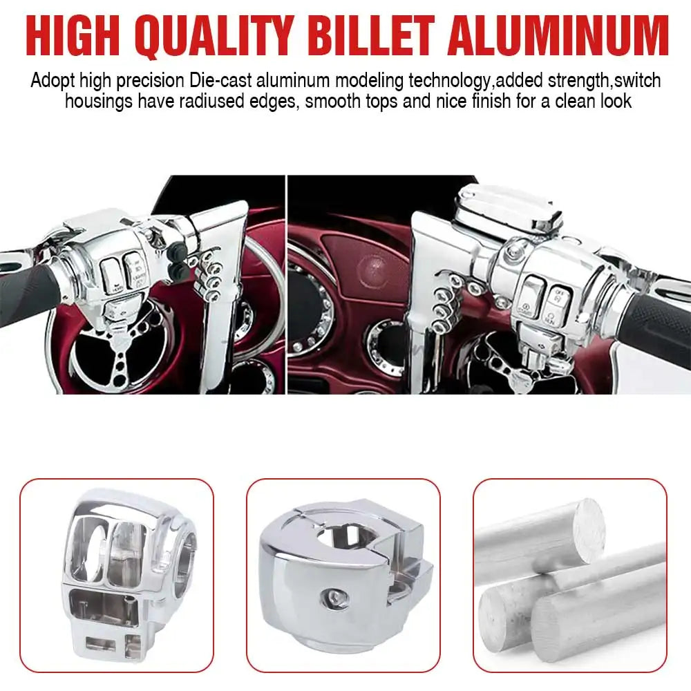 Motorcycle Handlebar Controls Switch Caps Cover Switch Housings For Harley Road King Electra Tri Glide Ultra Classic 1996-2013