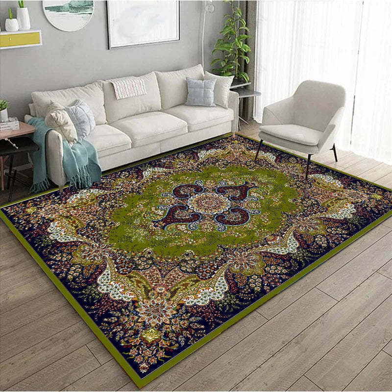 Ethnic Style Bedroom Carpet Persian American Retro Carpets Large Area Living Room Decoration Rugs Cloakroom Lounge Rug Washable