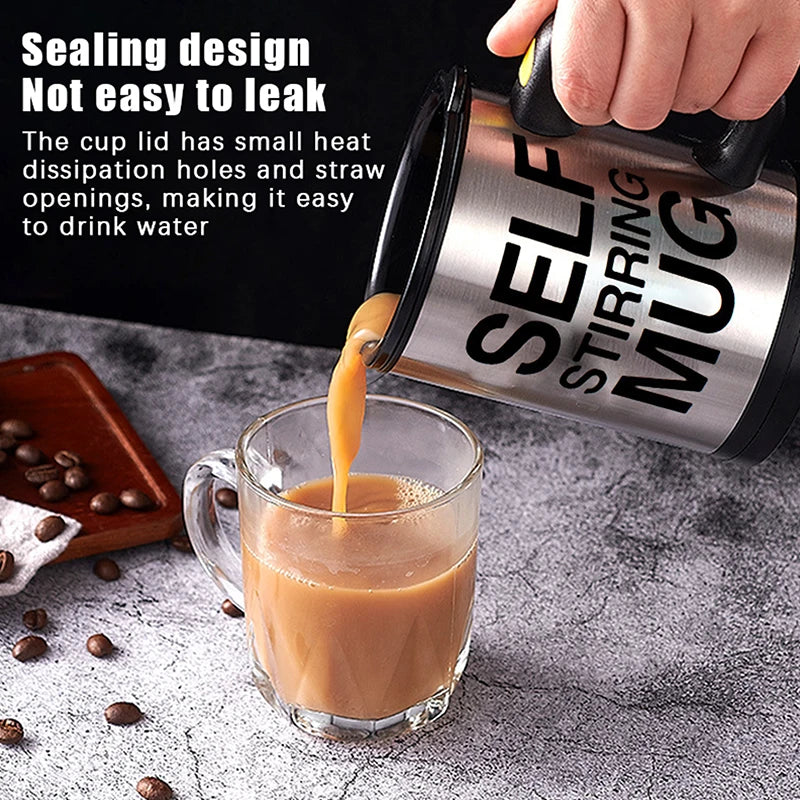 Mug 400ml Electric Mixing Cup Lazy Automatic Self Stirring Coffee Milk Drink Mug Blender Stainless Steel With Lid Gift Box
