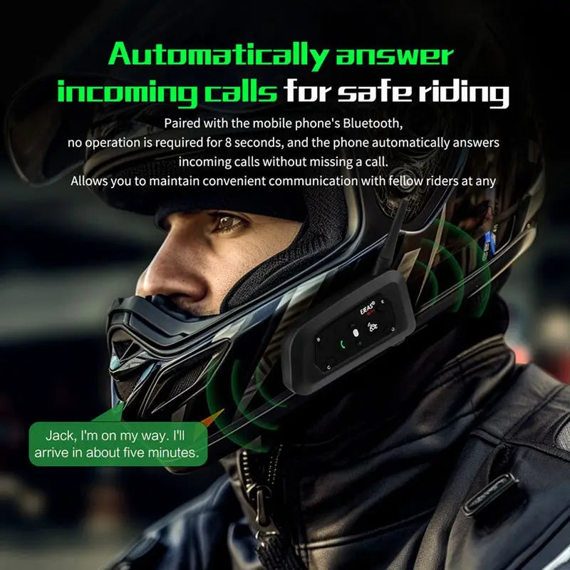 Only Official Oversea Store V6PRO+ Motorcycle Intercom Helmet Bluetooth5.1  Headset 6 Riders 800m Communicator Waterproof