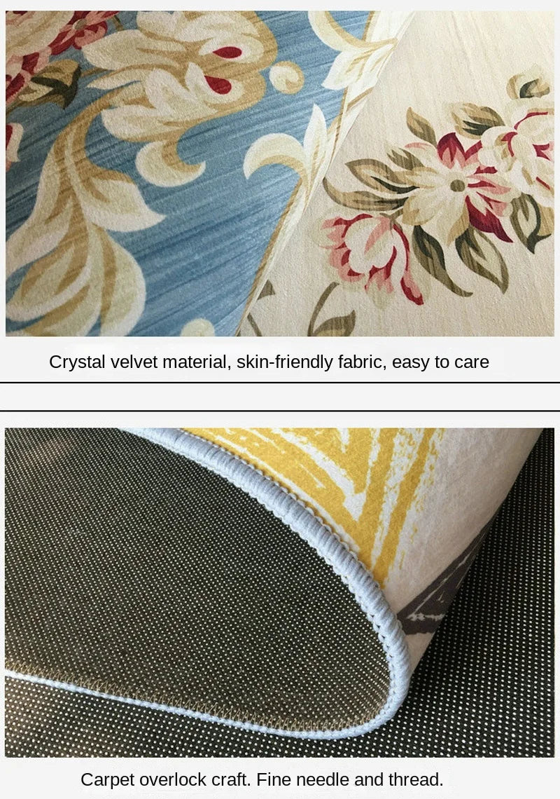 Ethnic Style Bedroom Carpet Persian American Retro Carpets Large Area Living Room Decoration Rugs Cloakroom Lounge Rug Washable