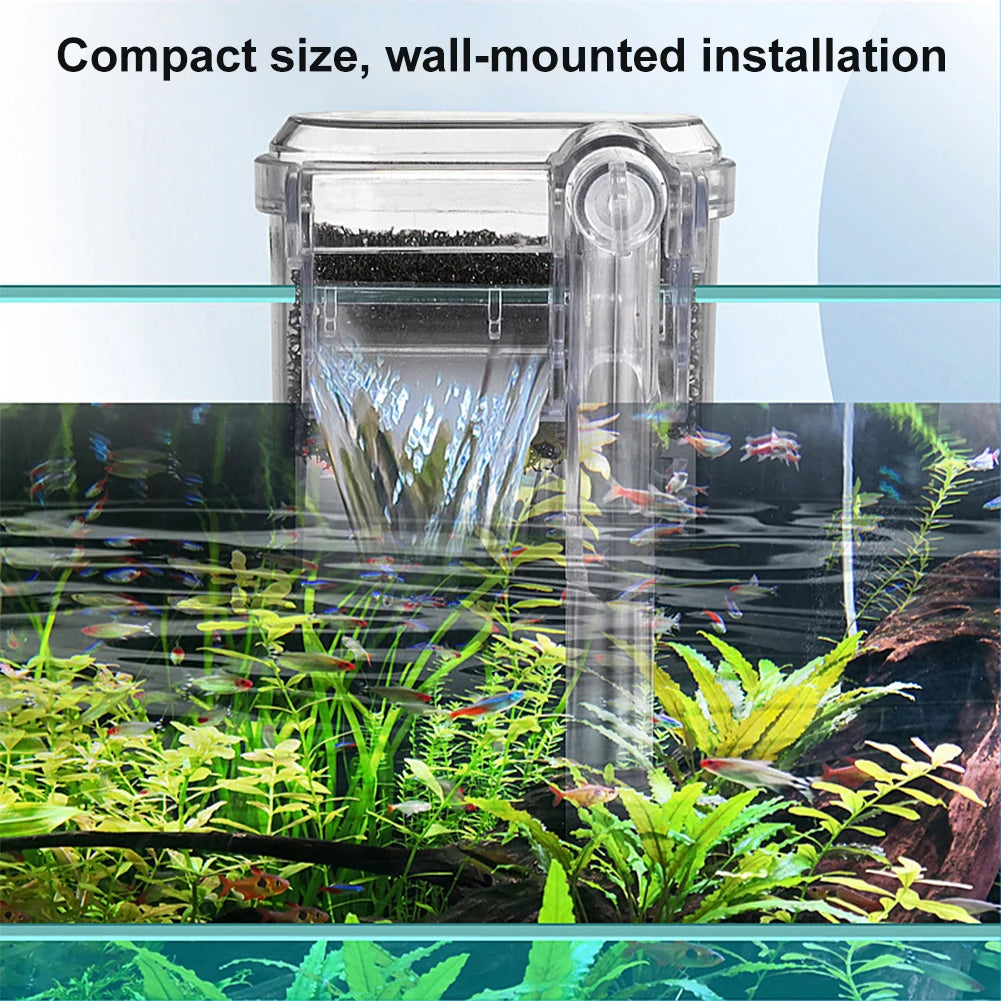 Fish Tanks Suspended Filter 2.5W 250H/L Hang Up Filter Oxygen Water Pump USB Mini Filter Aquarium Fish Tank Filter Water Purifie