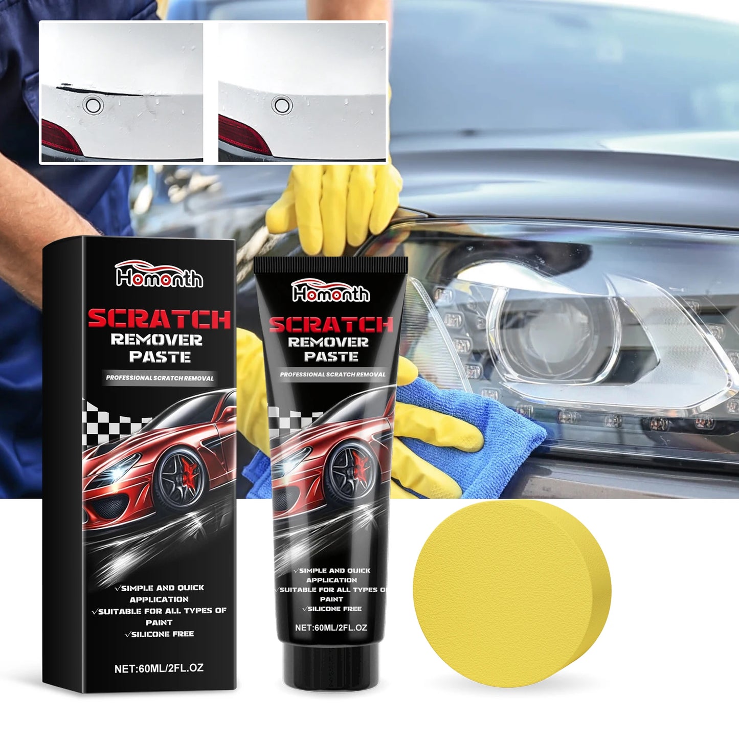 Car Paint Scratch Repair Remover Car Scratch Repair Cream Set Repair Scratch Polish Paint Maintenance Care Repair Paste