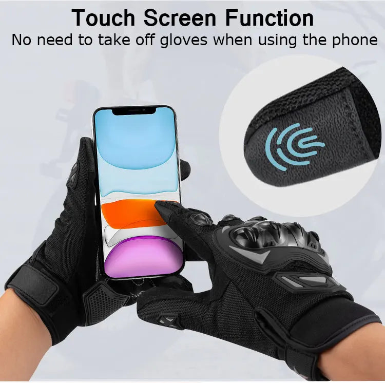Motorcycle Gloves for Men Women Full Finger Touchscreen Motorbike Gloves for BMX ATV MTB Riding Road Racing Motocross Gloves