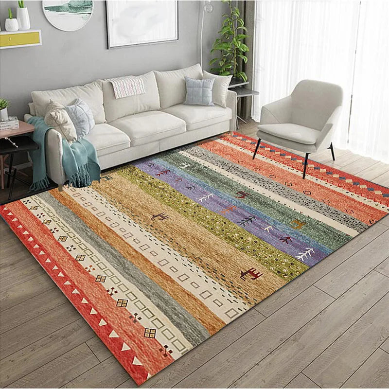 Ethnic Style Bedroom Carpet Persian American Retro Carpets Large Area Living Room Decoration Rugs Cloakroom Lounge Rug Washable