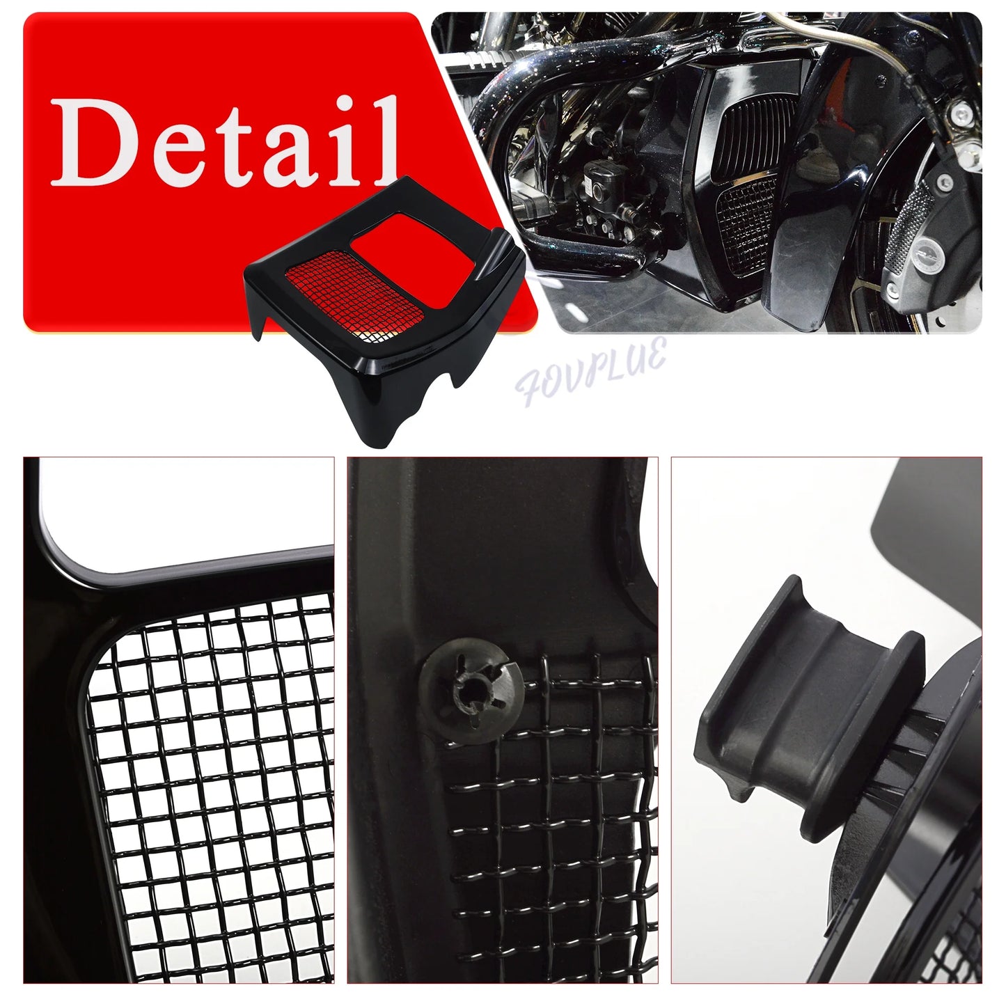 Motorcycle Fairing Front Spoilers Radiator Chin Cover For Harley Road King Electra Street Glide FLHR FLTRX Oil Cooler 2017-2025