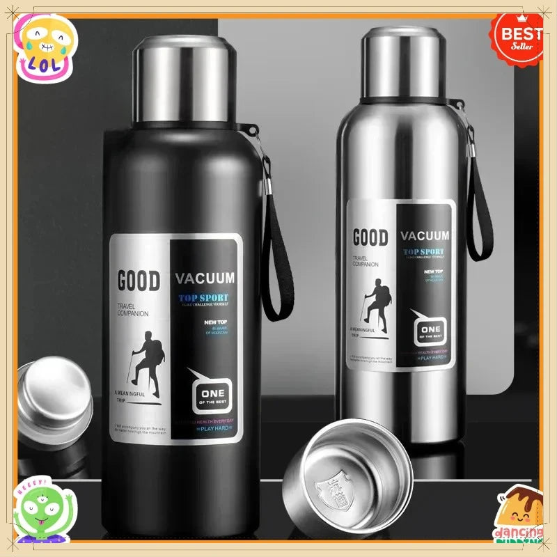 Portable Insulated Water Bottle Stainless Steel Leakproof Thermos Cup Cold Hot Beverage Container for Travel Office