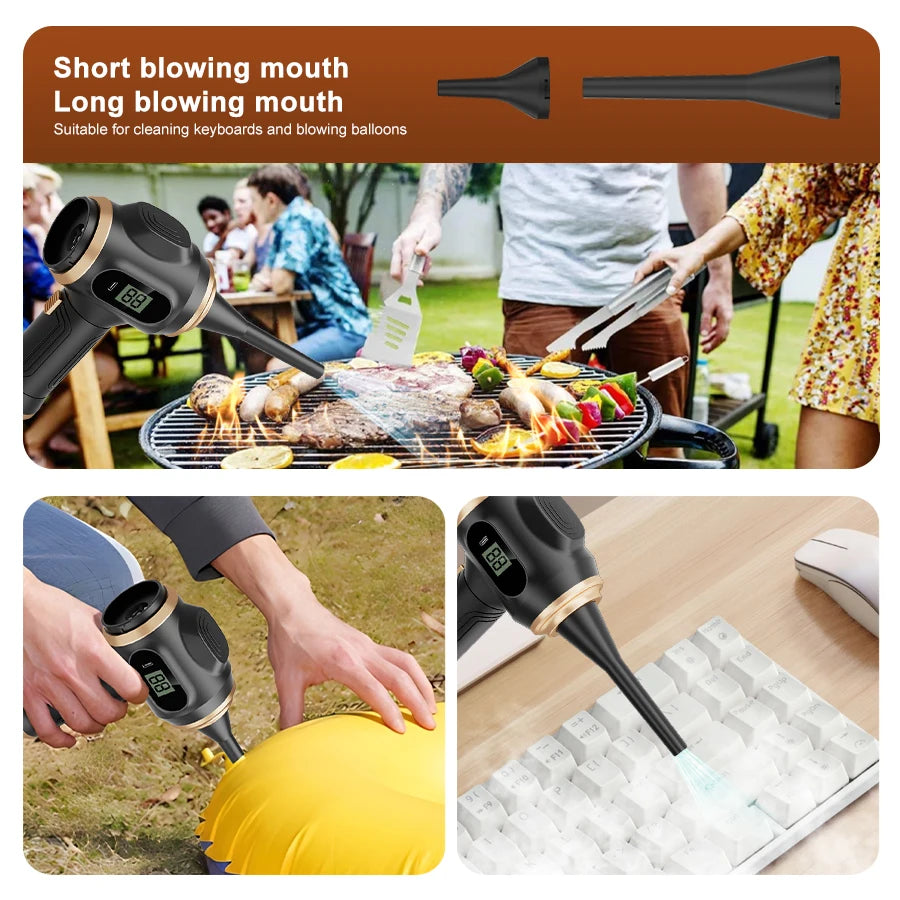 2-in-1 car vacuum cleaner and blower, high-powered suction for cleaning car seats/mats/trunk dust, portable