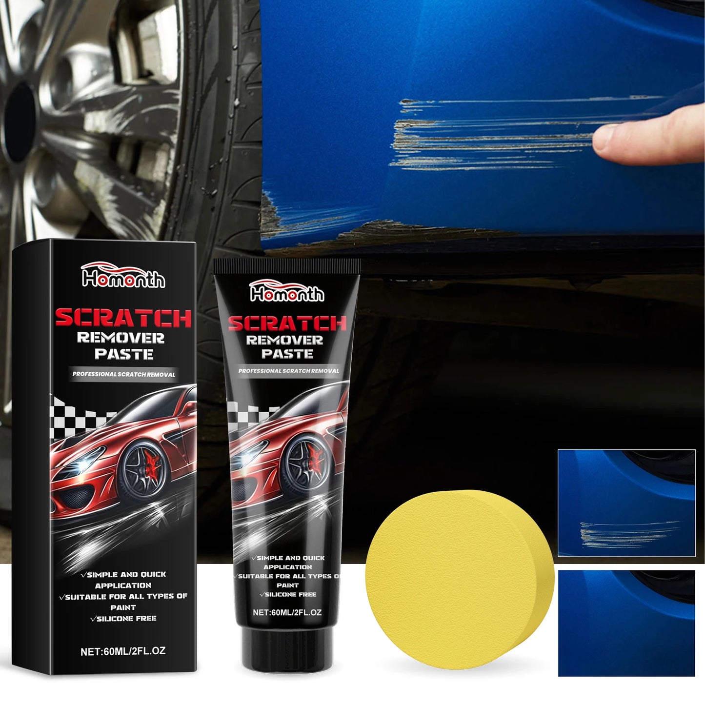 Car Paint Scratch Repair Remover Car Scratch Repair Cream Set Repair Scratch Polish Paint Maintenance Care Repair Paste
