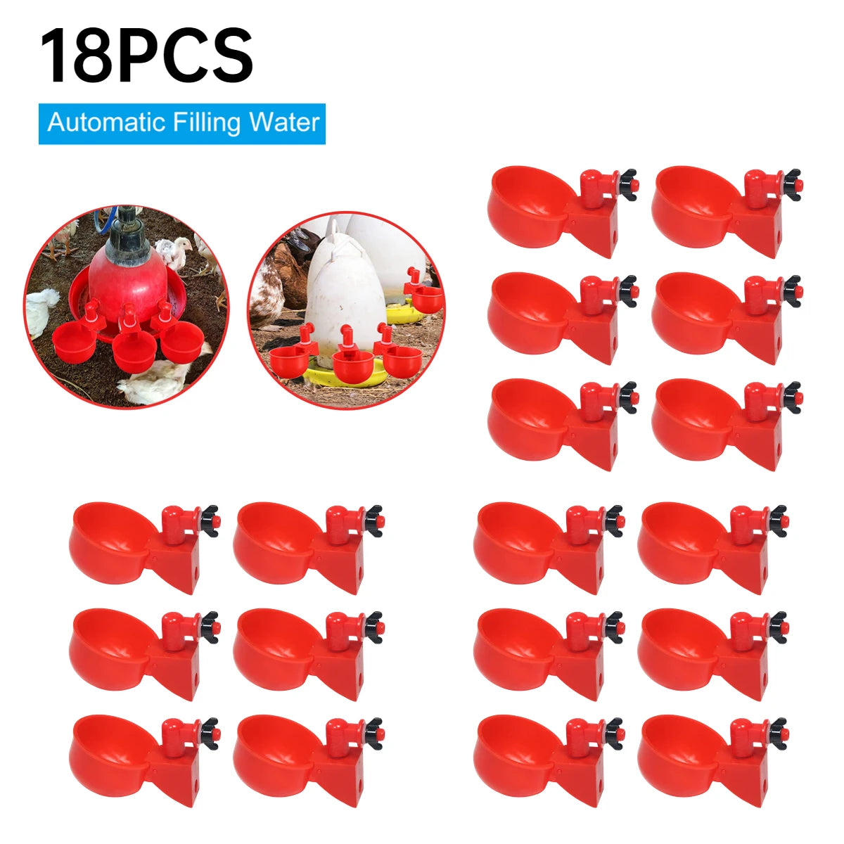 36-1PCS Chicken Drinking Cup Automatic Drinker Chicken Feeder Poultry Waterer Drinking Water Feeder for Chicks Duck Goose Quail