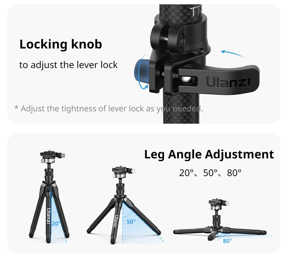 Ulanzi TT35 Hiking Stick Tripod Kit Quick Release Trekking Pole Monopod Selfie Stick Mini Tripod for Hiking Travel Outdoor Shoot