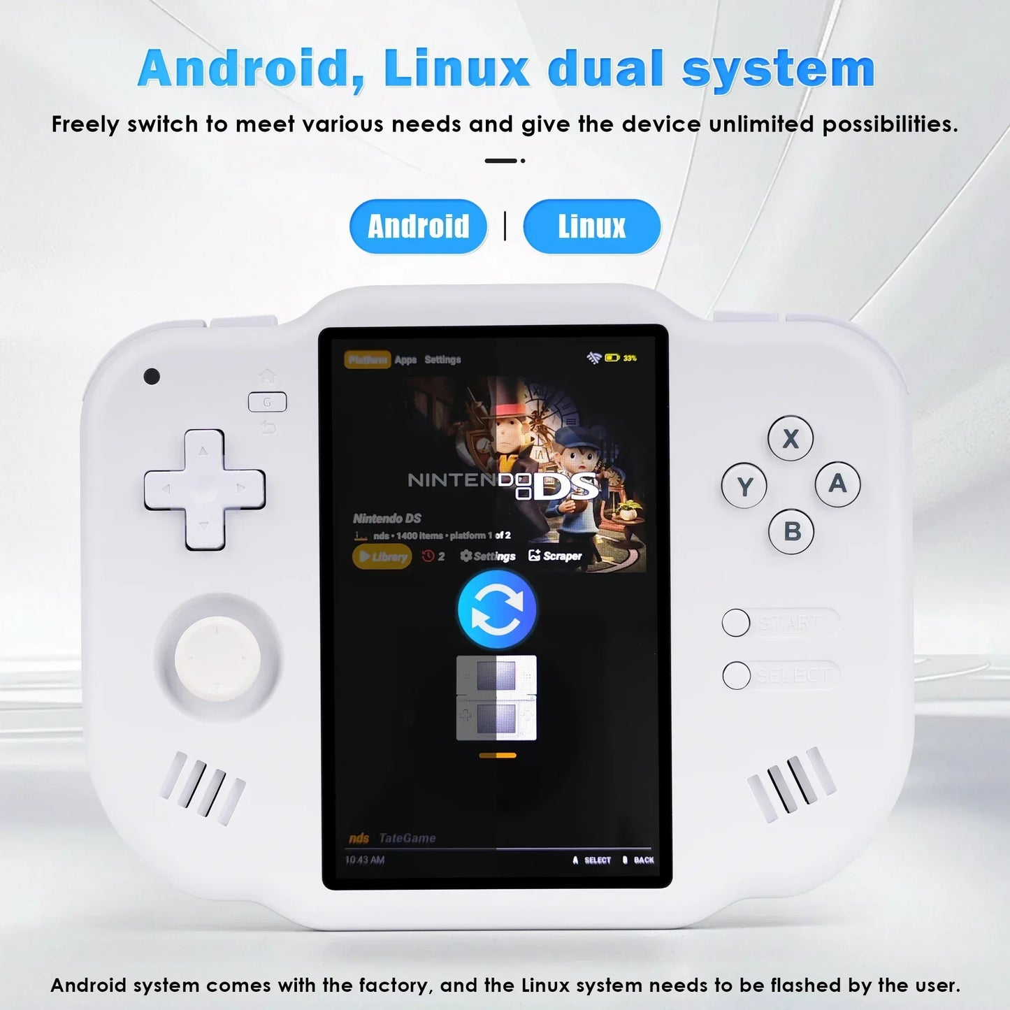 AMPOWN Magicx ZERO 40 Video Game Console 4''IPS Touch Screen Android System A133P Support Wifi Bluetooth Vibration Motor for NDS
