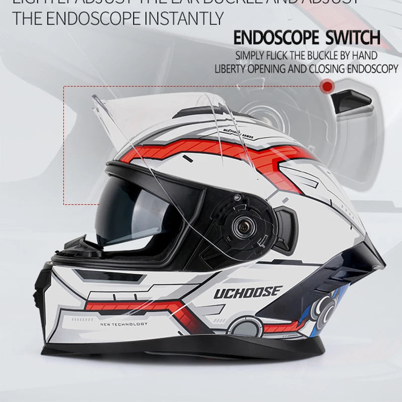 DOT Approved Full Face Helmet Crash Motorbike Protective Gear Men Women Flip Up Helmet Motorcycle Double Sun Visor