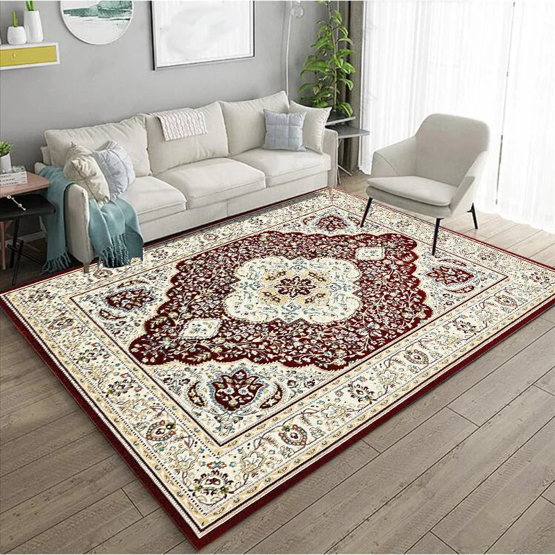 Ethnic Style Bedroom Carpet Persian American Retro Carpets Large Area Living Room Decoration Rugs Cloakroom Lounge Rug Washable