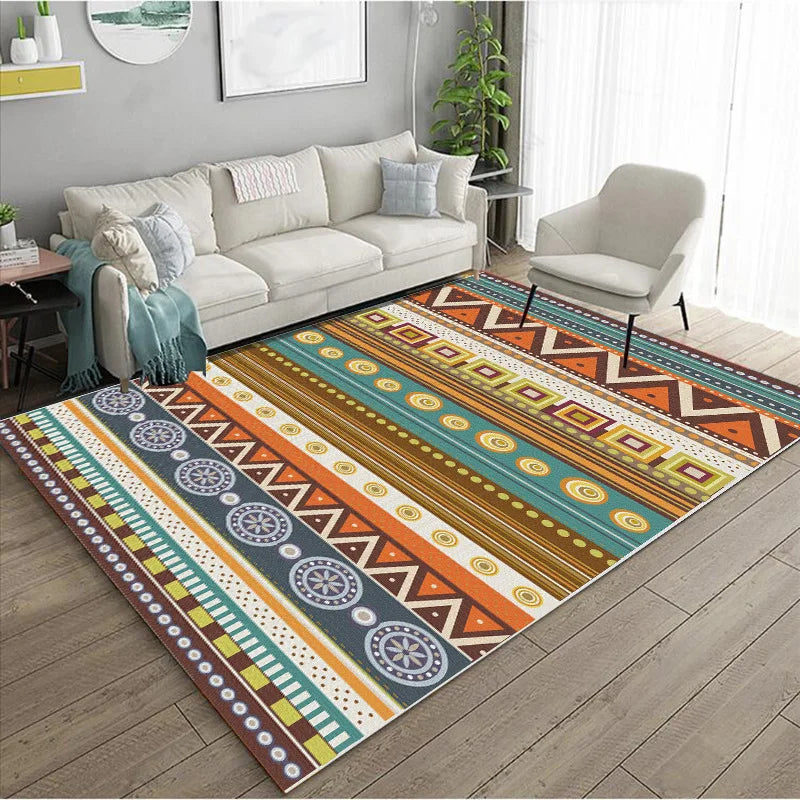 Ethnic Style Bedroom Carpet Persian American Retro Carpets Large Area Living Room Decoration Rugs Cloakroom Lounge Rug Washable