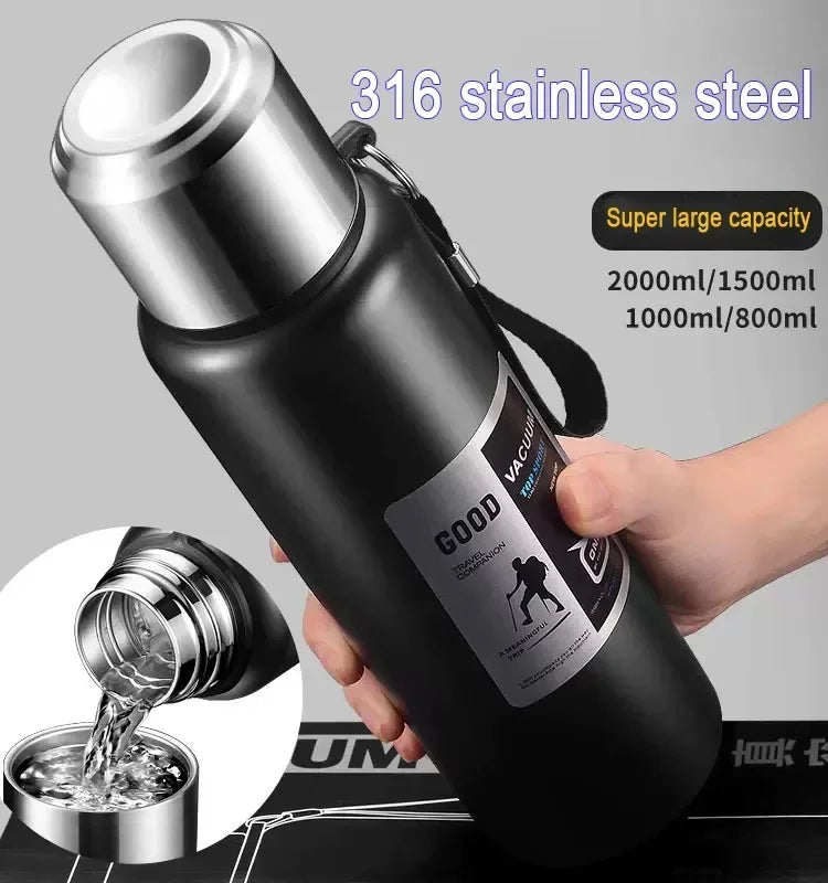 Portable Insulated Water Bottle Stainless Steel Leakproof Thermos Cup Cold Hot Beverage Container for Travel Office