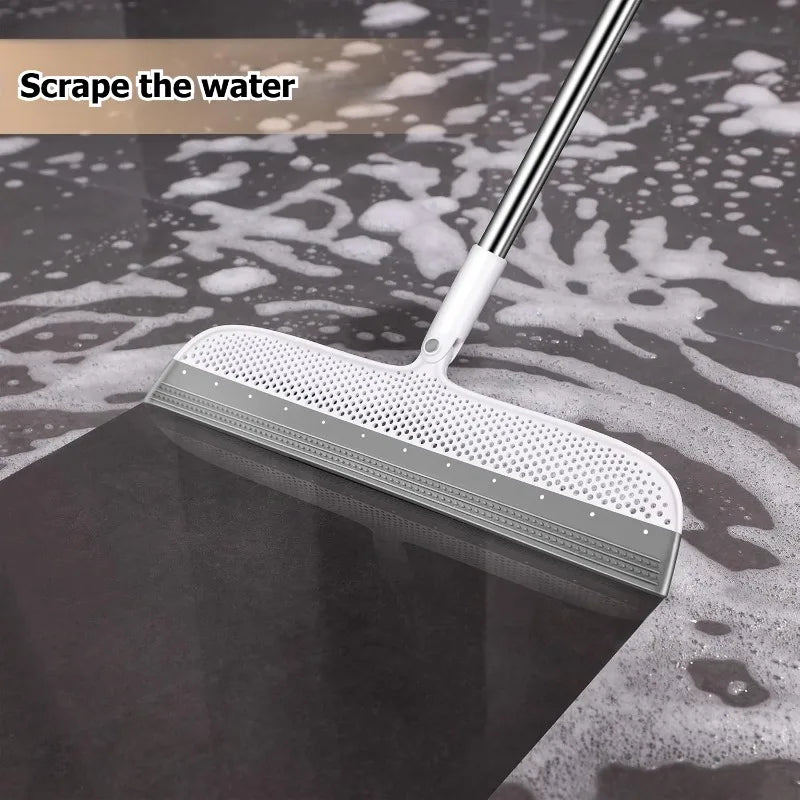 Magic broom with detachable head and double-sided silicone scraper broom and dustpan set ferramentas de limpeza
