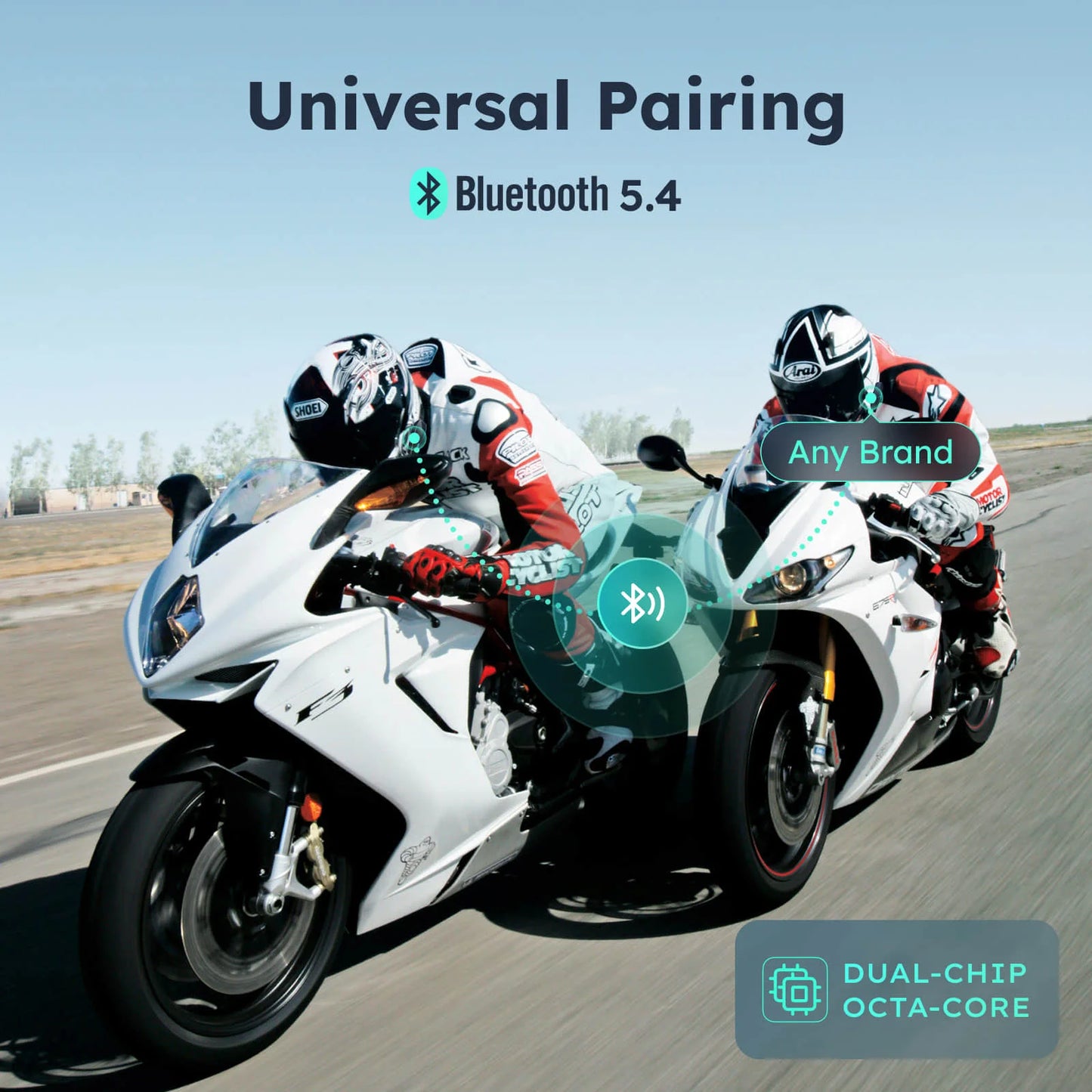 S1 Helmet Bluetooth Headset Voice Control Motorcycle Communication Systems 8 Riders Helmet Intercom with FM Radio ENC/IPX7