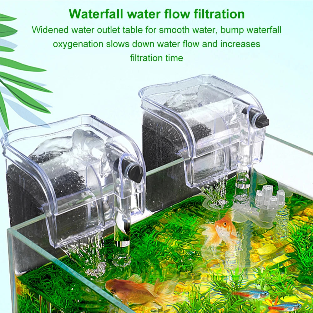 Fish Tanks Suspended Filter 2.5W 250H/L Hang Up Filter Oxygen Water Pump USB Mini Filter Aquarium Fish Tank Filter Water Purifie