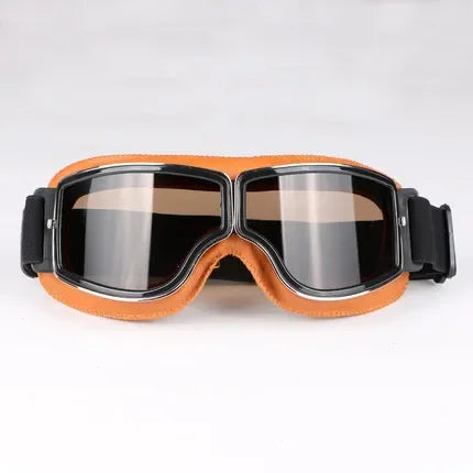 Motorcycle Glasses Windproof Motorcycle Helmet Glasses Sunglasses Retro Universal Folding Leather Retro Motorcycle Accessories