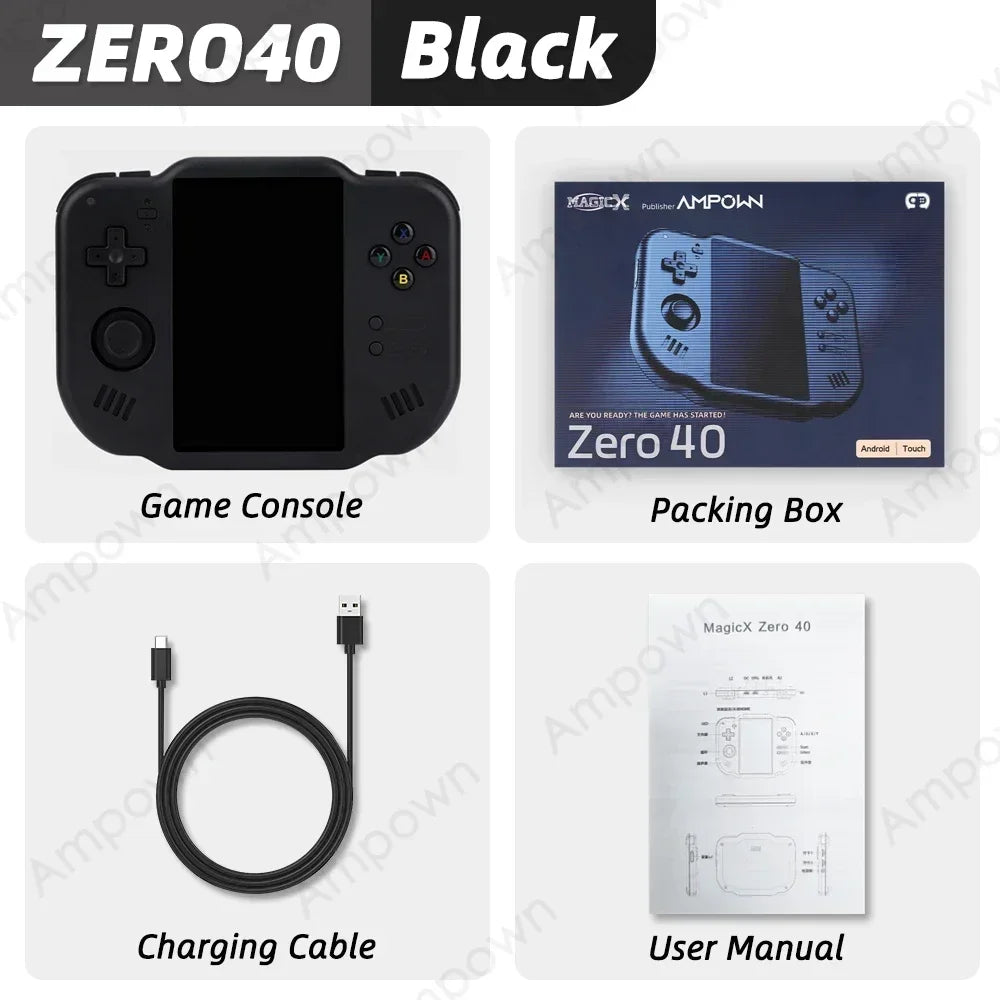 AMPOWN Magicx ZERO 40 Video Game Console 4''IPS Touch Screen Android System A133P Support Wifi Bluetooth Vibration Motor for NDS