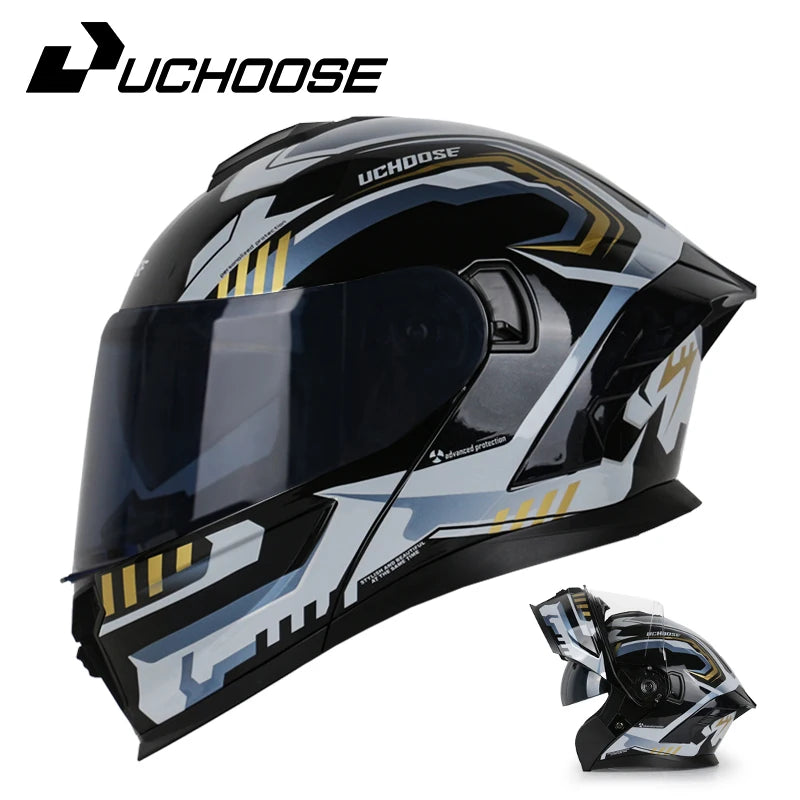 DOT Approved Full Face Helmet Crash Motorbike Protective Gear Men Women Flip Up Helmet Motorcycle Double Sun Visor