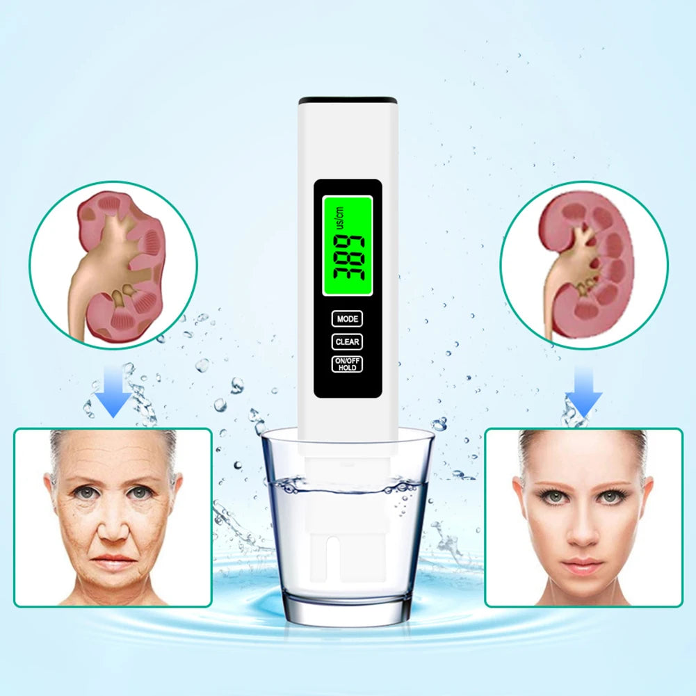 4 in 1 Digital Water Tester TDS EC & Temperature(°C °F) Meter Accurate Backlit LCD Display for Pools Drinking Water Aquariums