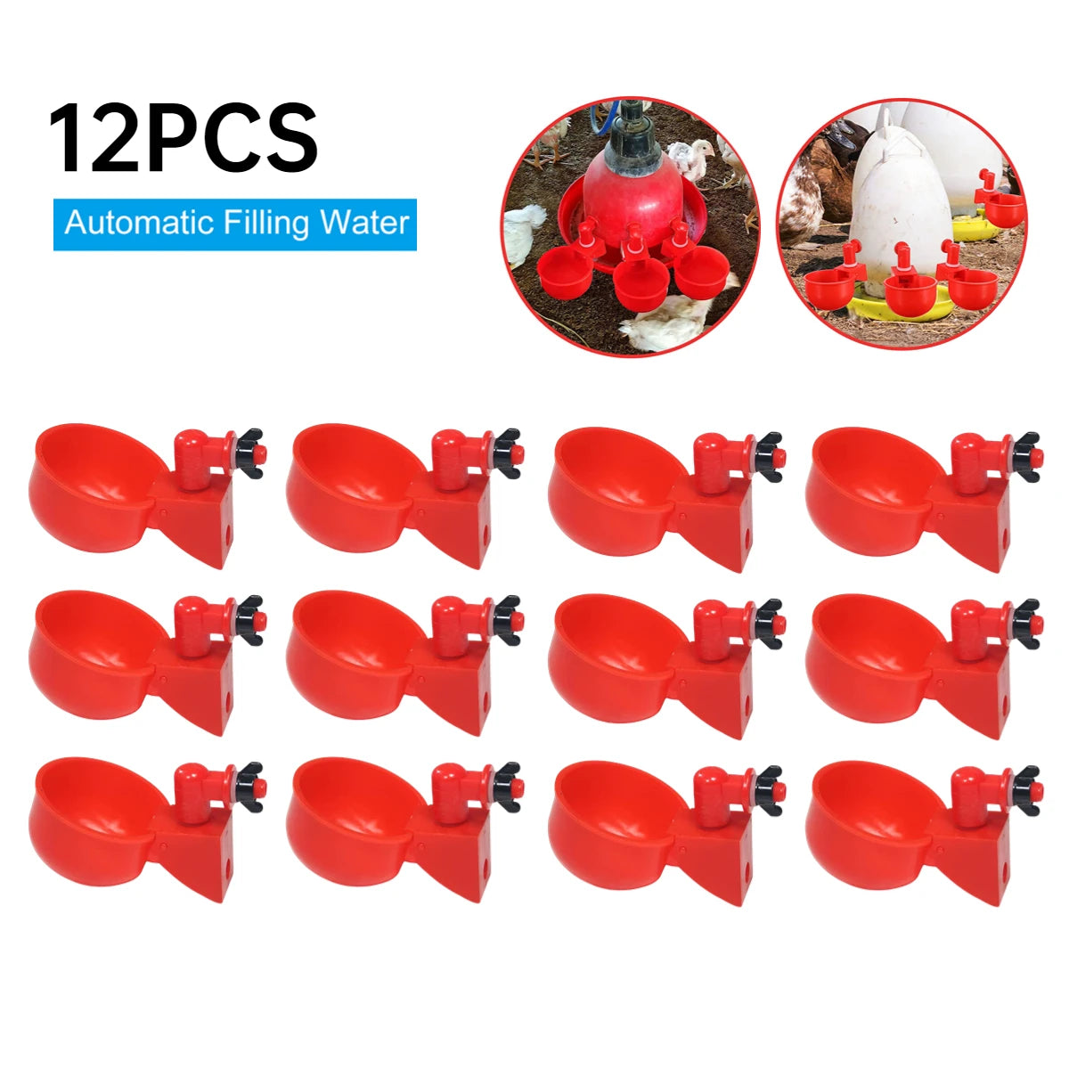 36-1PCS Chicken Drinking Cup Automatic Drinker Chicken Feeder Poultry Waterer Drinking Water Feeder for Chicks Duck Goose Quail