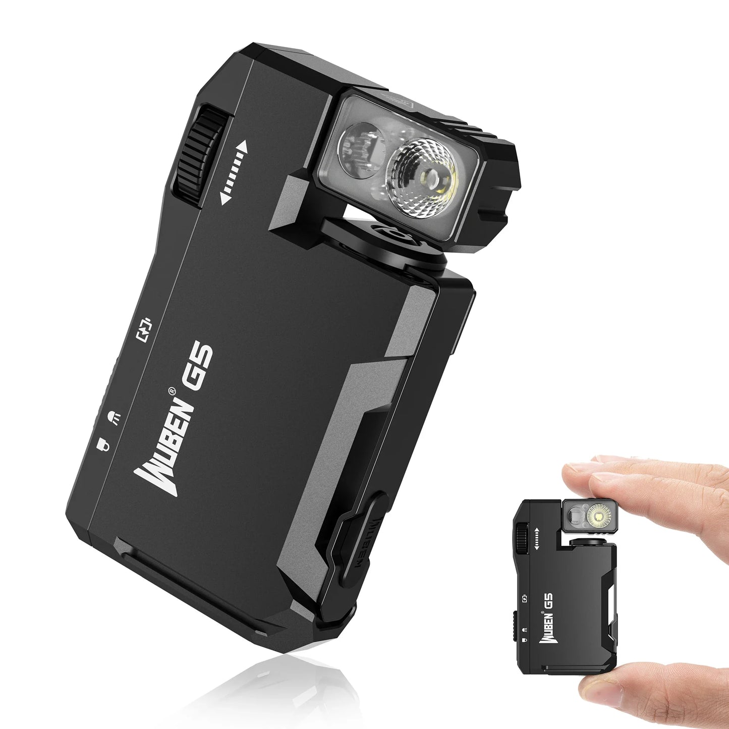 WUBEN G5 EDC 400 Lumen & RGB Dual-Light Flashlight USB-C Rechargeable Keychain hands Free for Camping, Car Repair, Home Use