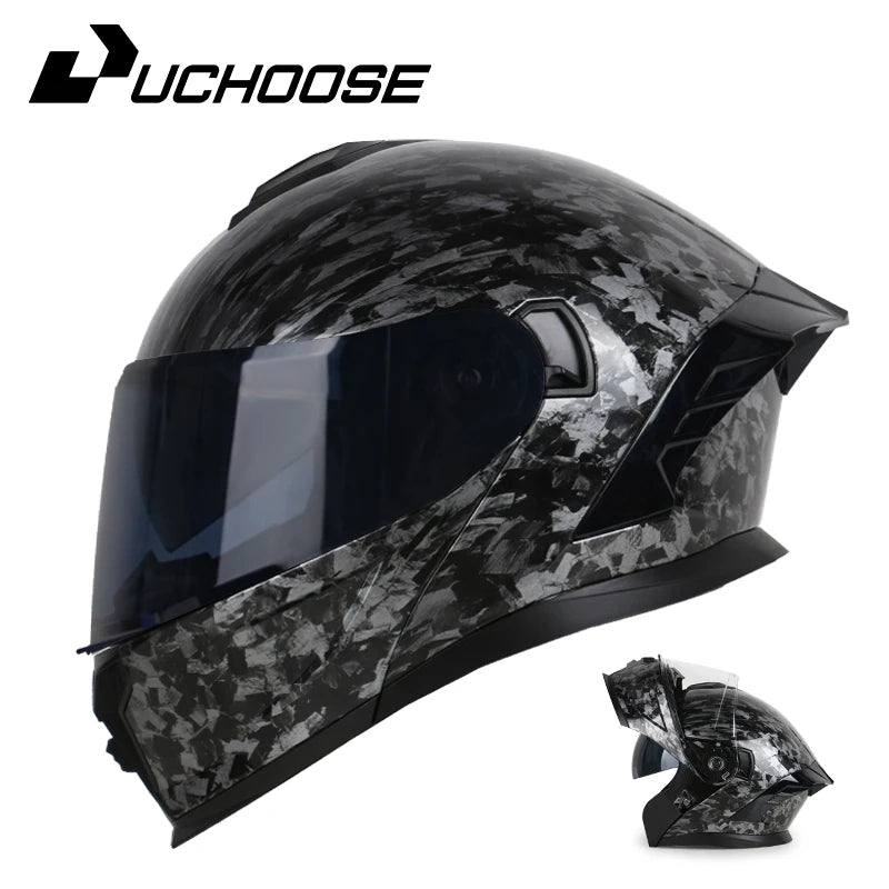 DOT Approved Full Face Helmet Crash Motorbike Protective Gear Men Women Flip Up Helmet Motorcycle Double Sun Visor