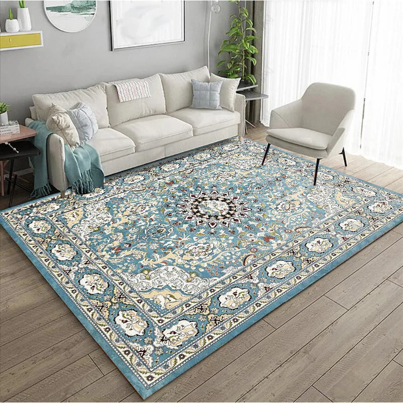 Ethnic Style Bedroom Carpet Persian American Retro Carpets Large Area Living Room Decoration Rugs Cloakroom Lounge Rug Washable