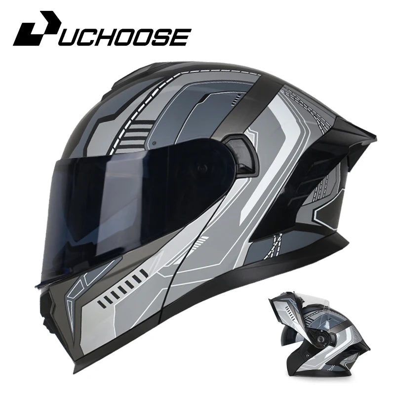 DOT Approved Full Face Helmet Crash Motorbike Protective Gear Men Women Flip Up Helmet Motorcycle Double Sun Visor