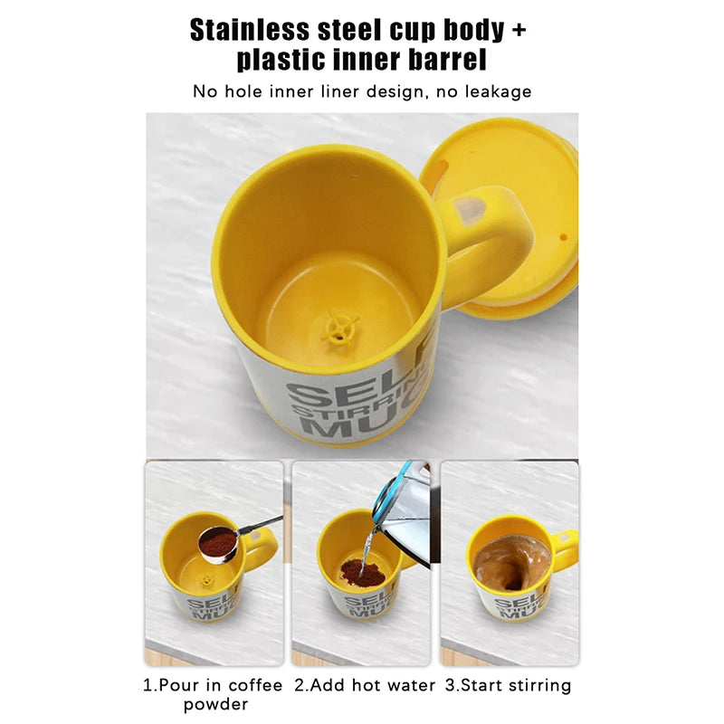 Mug 400ml Electric Mixing Cup Lazy Automatic Self Stirring Coffee Milk Drink Mug Blender Stainless Steel With Lid Gift Box