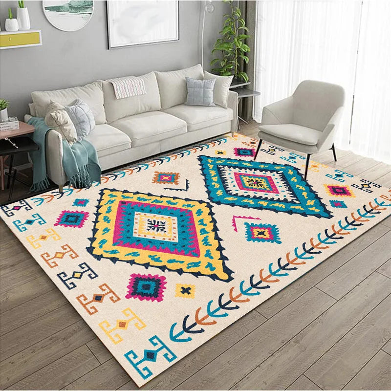 Ethnic Style Bedroom Carpet Persian American Retro Carpets Large Area Living Room Decoration Rugs Cloakroom Lounge Rug Washable