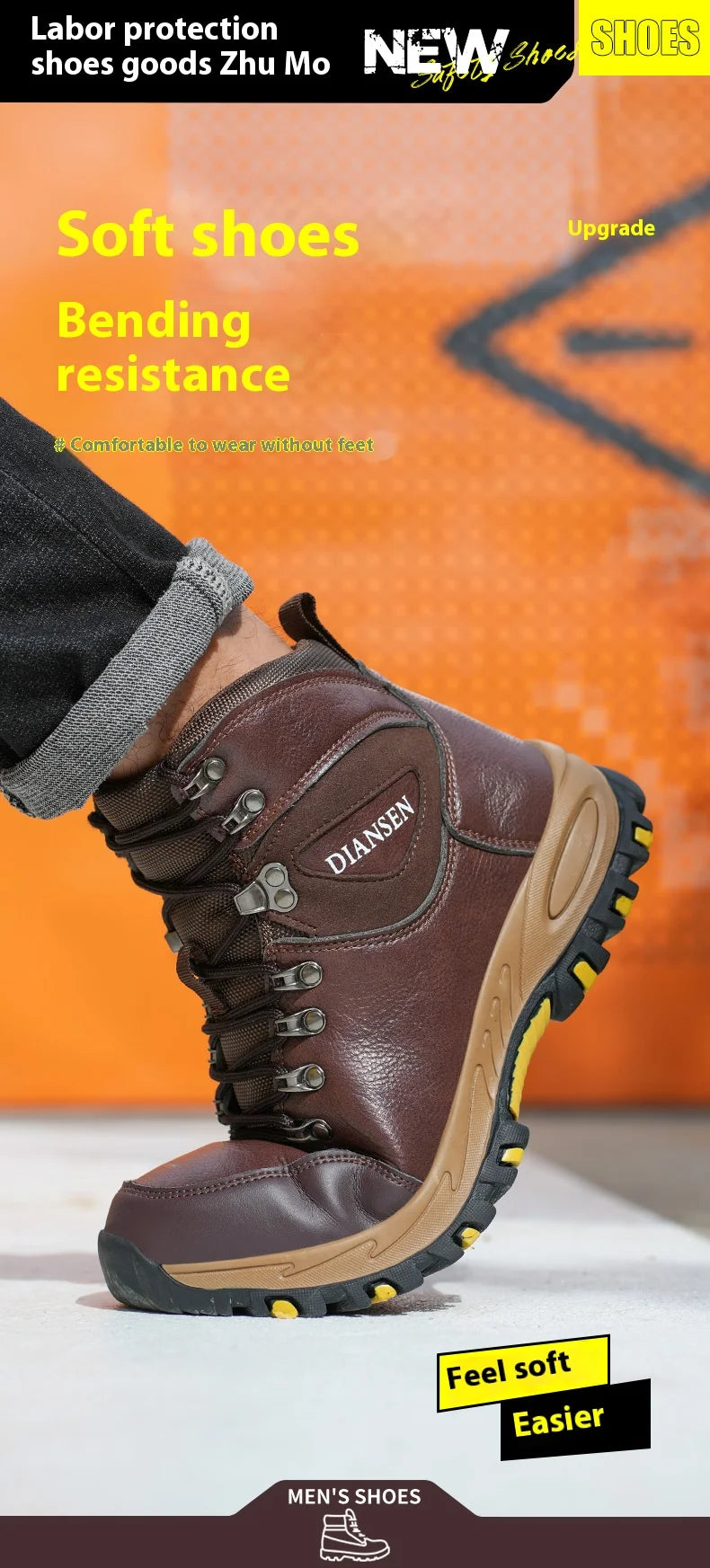 Waterproof Leather Indestructible Men Work Safety Boots Outdoor Military Boots Anti-smash Anti-puncture Industrial Shoes Male