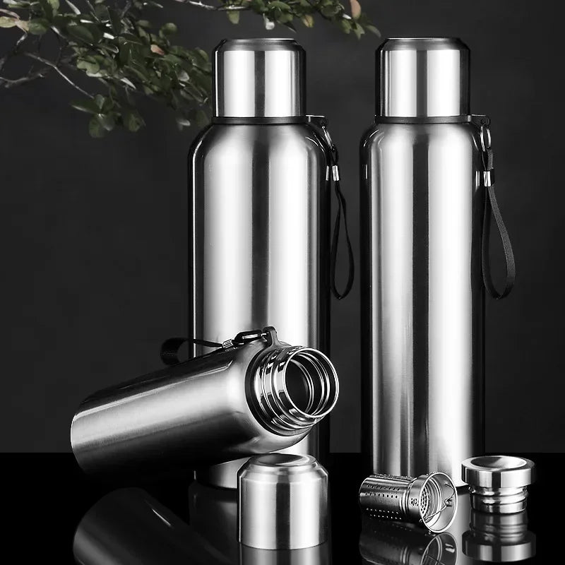 Portable Insulated Water Bottle Stainless Steel Leakproof Thermos Cup Cold Hot Beverage Container for Travel Office