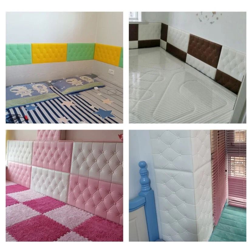 Thickened self-adhesive 3D wall sticker wallpaper tatami anti-collision wall pad children's bedroom living room soft foam pad
