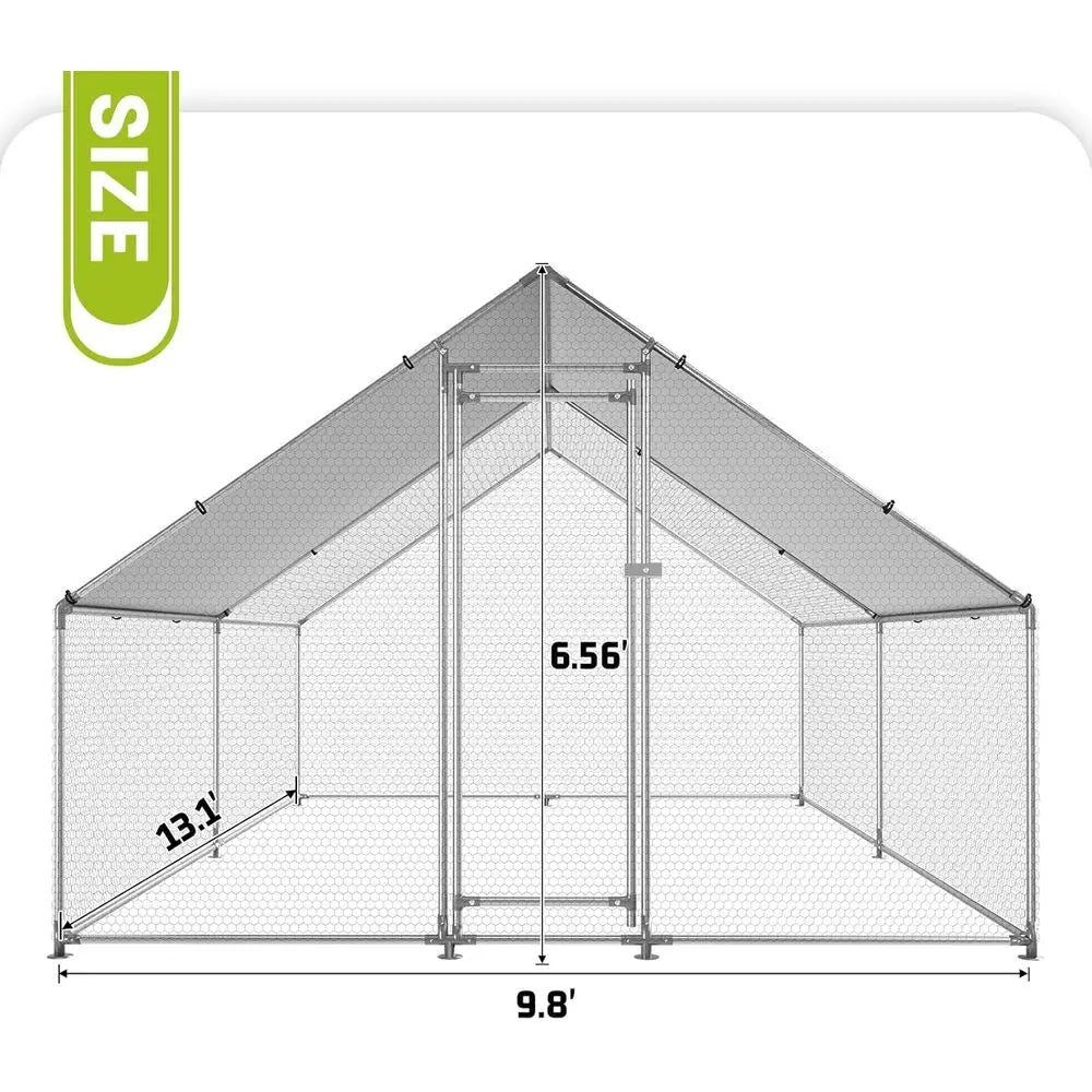 Walk-In Chicken Coop with UV-Protected and Waterproof Cover for Outdoor Poultry Housing