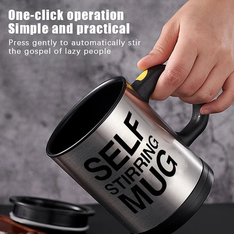 Mug 400ml Electric Mixing Cup Lazy Automatic Self Stirring Coffee Milk Drink Mug Blender Stainless Steel With Lid Gift Box
