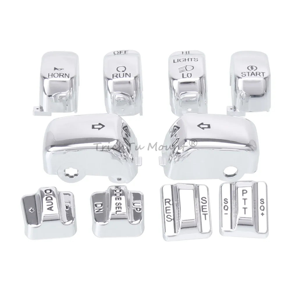 Motorcycle Handlebar Controls Switch Caps Cover Switch Housings For Harley Road King Electra Tri Glide Ultra Classic 1996-2013