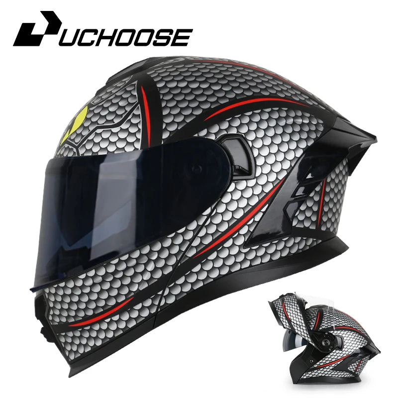 DOT Approved Full Face Helmet Crash Motorbike Protective Gear Men Women Flip Up Helmet Motorcycle Double Sun Visor