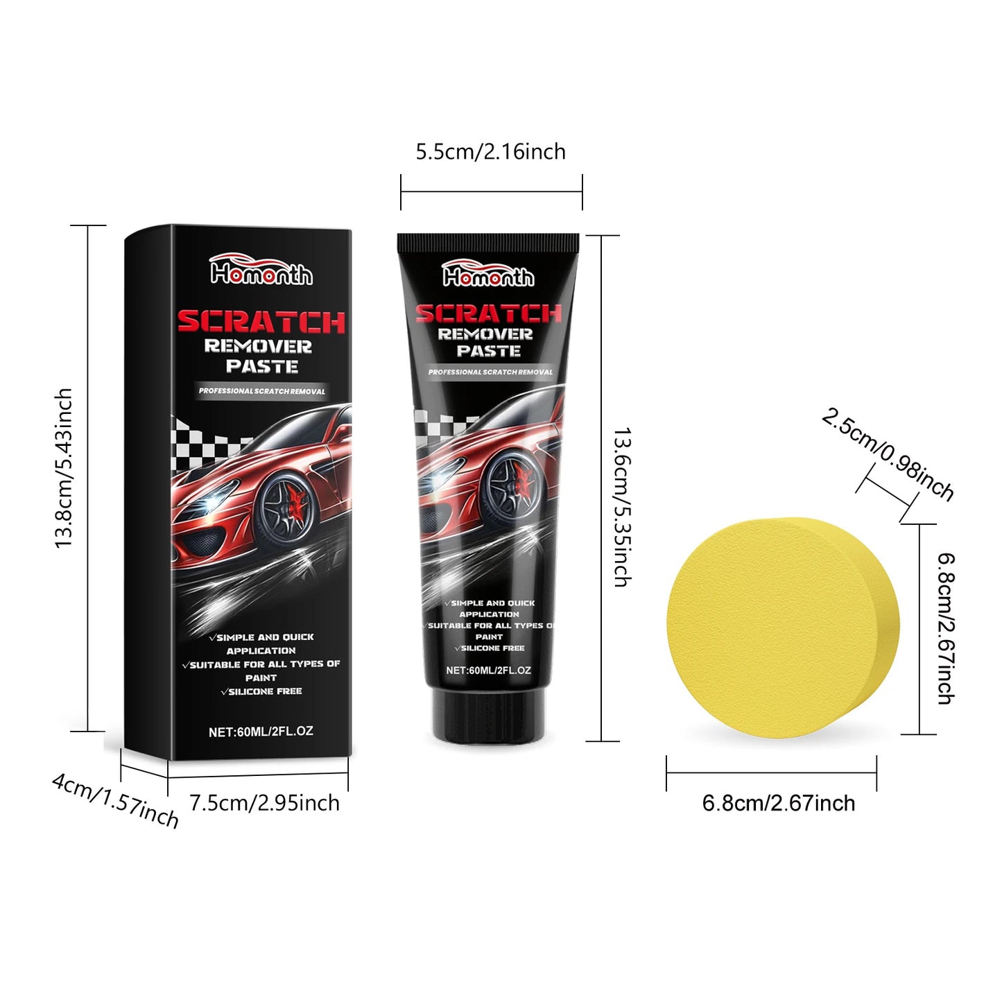 Car Paint Scratch Repair Remover Car Scratch Repair Cream Set Repair Scratch Polish Paint Maintenance Care Repair Paste